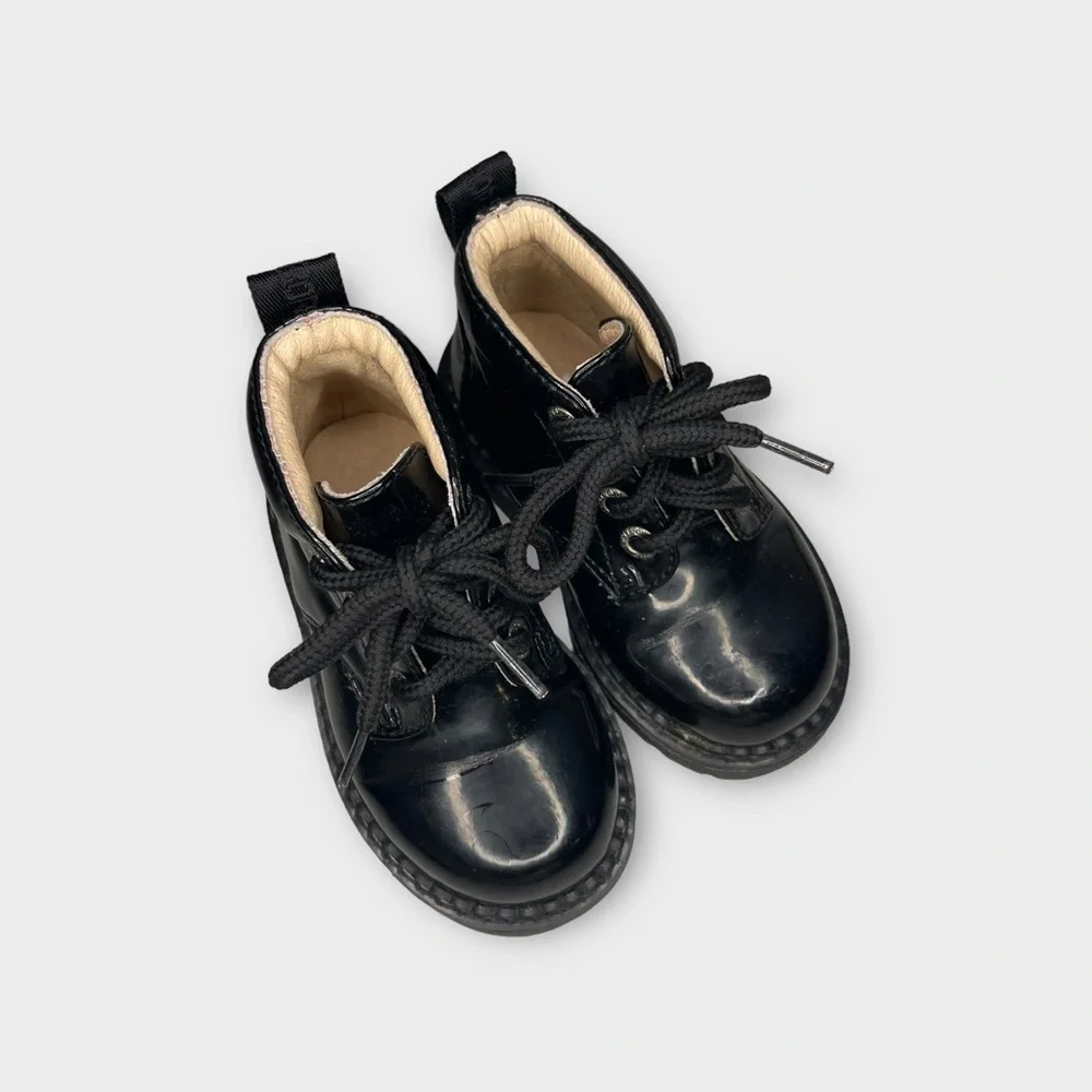 Gymboree Vintage Colorful Tag Black Combat Boots - Picture 2 of 8